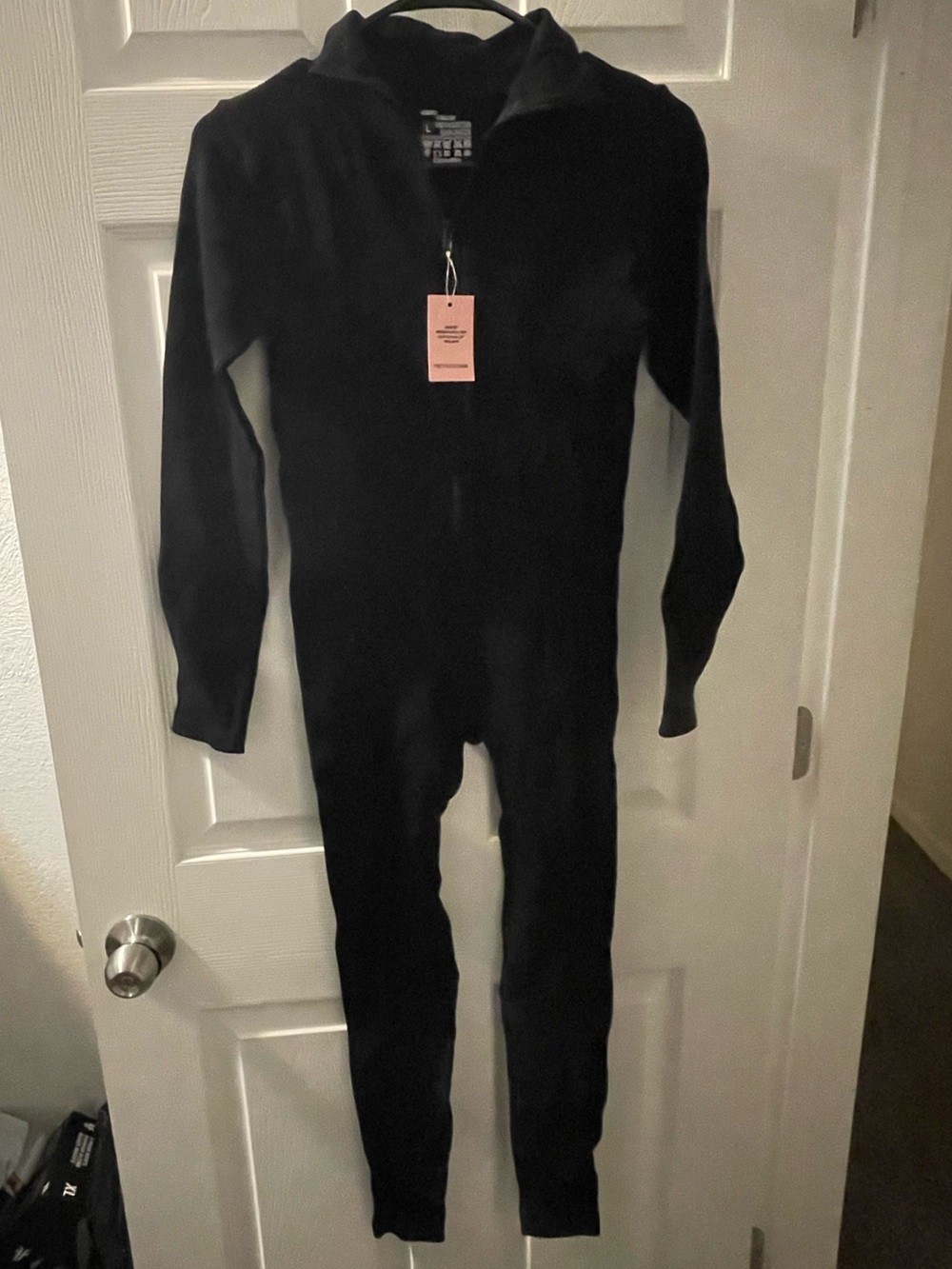PrettyLittleThing Black Hooded Zip-Front Jumpsuit